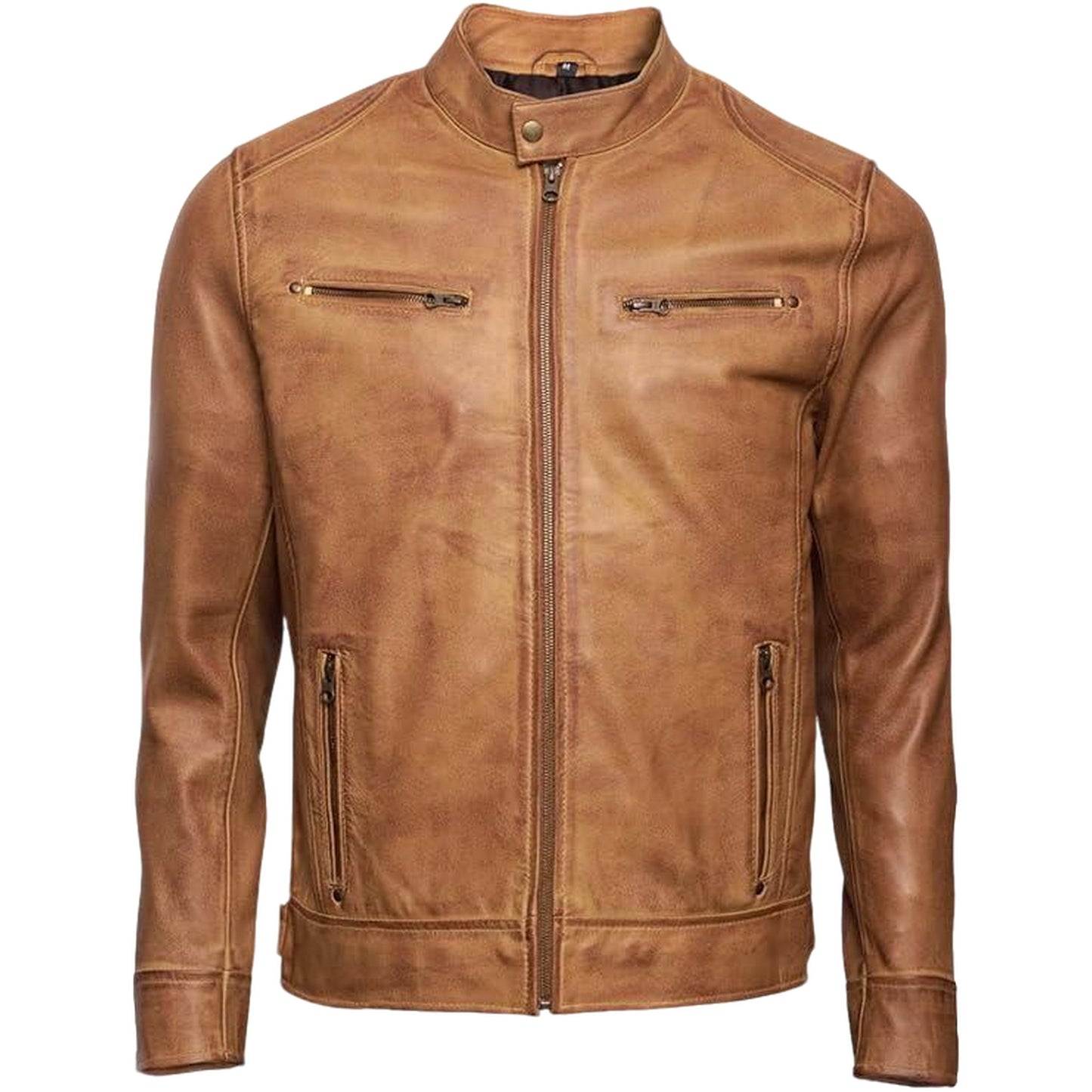 Men's Modern Camel Leather Jacket