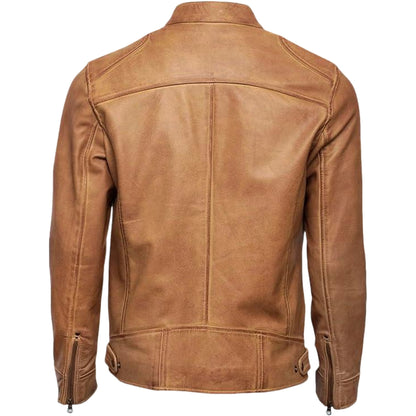 Men's Modern Camel Leather Jacket