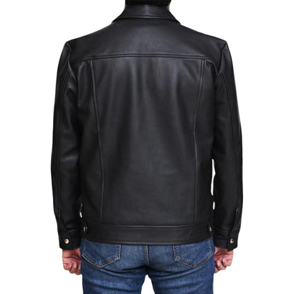 Men's Elegant Midnight Black Leather Jacket