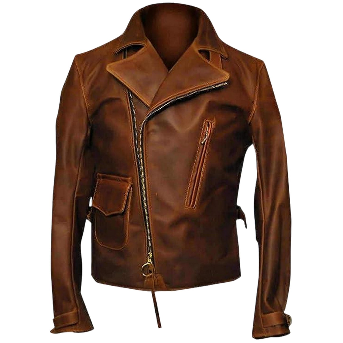 Men's Asymmetrical Style Leather Jacket