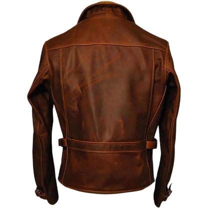 Men's Asymmetrical Style Leather Jacket